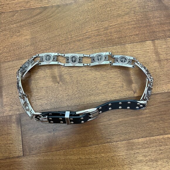 Accessories - Black Leather Lion Belt